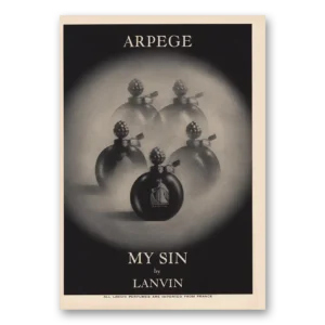 1950 My Sin Perfume Print Ad | Best Paris
