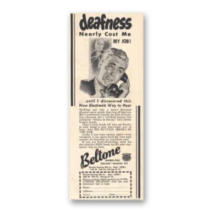 1950 Beltone Hearing Aid Print Ad | Deafness