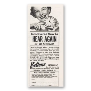 1950 Beltone Hearing Aid Print Ad | Hear Again