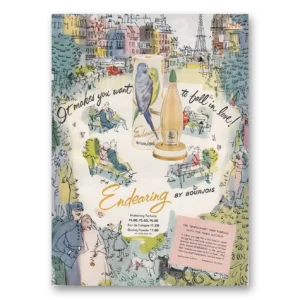 1950 Endearing Perfume Print Ad | Fall In Love