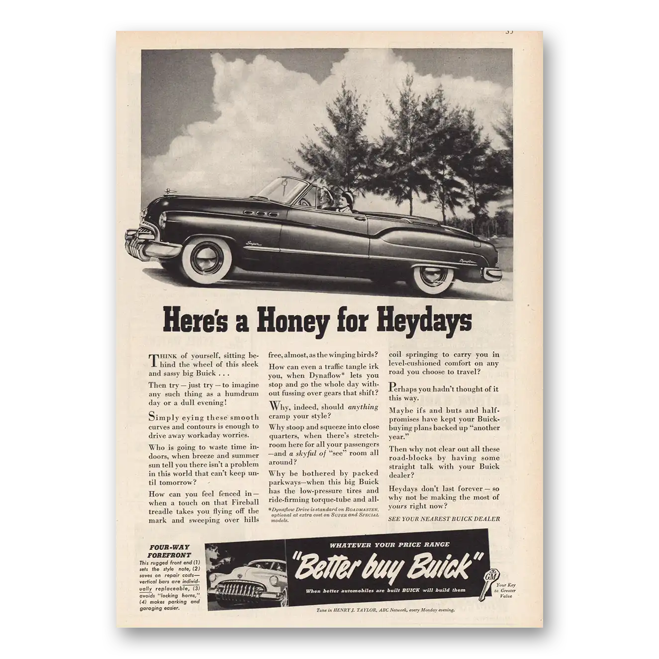 1950 Buick Print Ad | Heydays