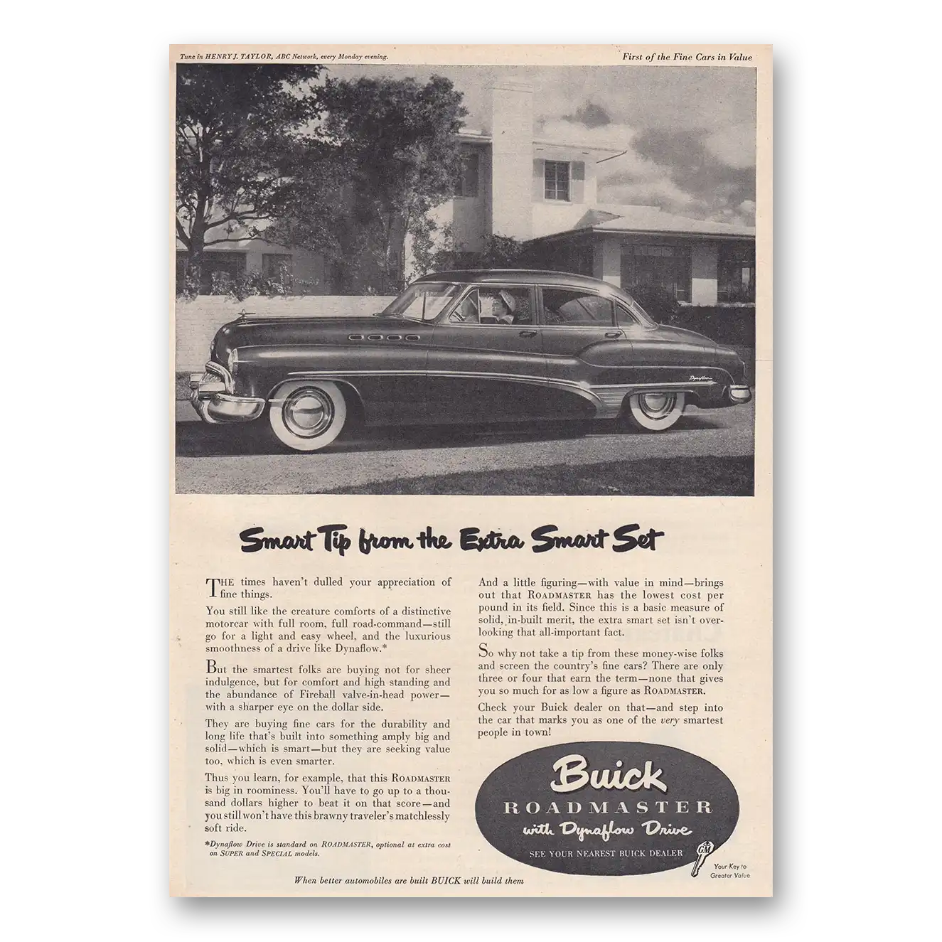 1950 Buick Roadmaster Print Ad | Smart Tip