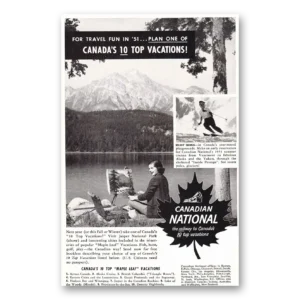1950 Canadian National Railways Print Ad | Top Vacations