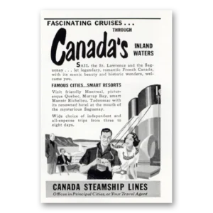 1950 Canada Steamship Lines Print Ad | Inland Waters