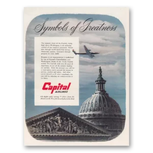 1950 Capital Airlines Print Ad | Majestic Dome