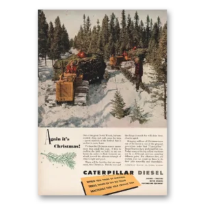 1950 Caterpillar Print Ad | Christmas