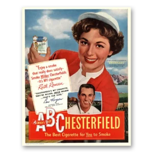 1950 Chesterfield Cigarettes Print Ad | Ben Hogan