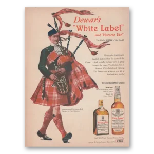1950 Dewars White Label Print Ad | Victoria Vat