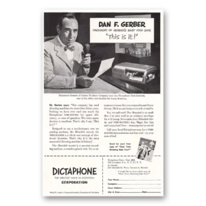 1950 Dictaphone Print Ad | Dan F Gerber