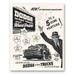 1950 Dodge Trucks Print Ad | Fluid Drive