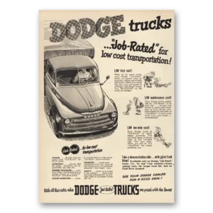 1950 Dodge Trucks Print Ad | Job Rated