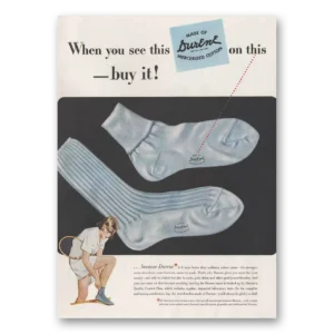 1950 Durene Socks Print Ad | Mercerized Cotton