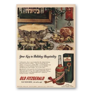 1950 Old Fitzgerald Print Ad | Holiday Hospitality