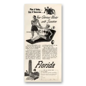 1950 Florida Print Ad | Glorious Winter