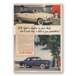 1950 Ford Print Ad | Convertible Light