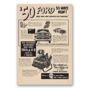 1950 Ford Print Ad | New Engineering
