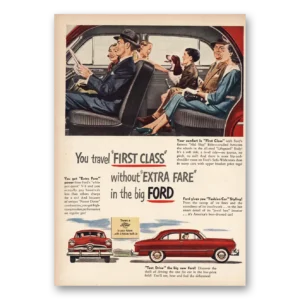 1950 Ford Print Ad | Travel First Class