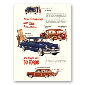 1950 Ford Print Ad | Two Fine Cars