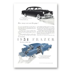 1951 Frazer Sedan Print Ad | Willow Run