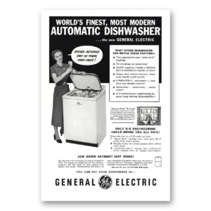 1950 General Electric Dishwasher Print Ad | Own Heat
