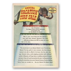 1950 General Tire Print Ad | Vacation Tire Sale