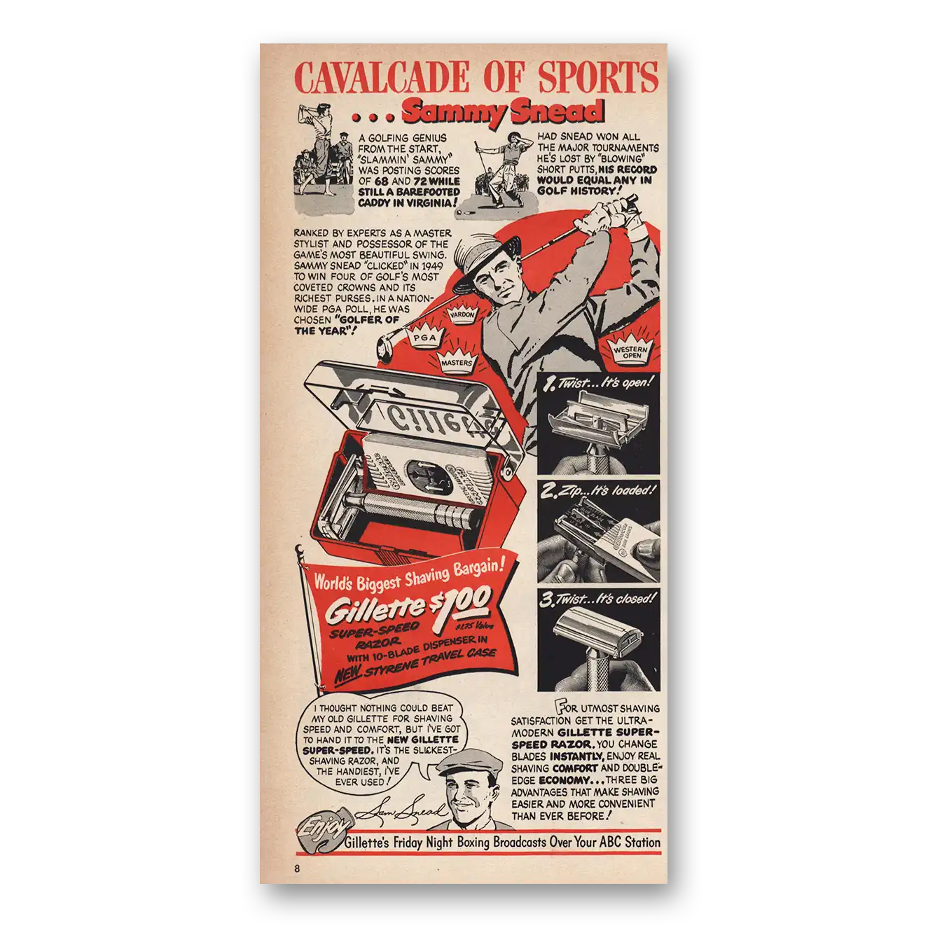 1950 Gillette Print Ad | Gillette