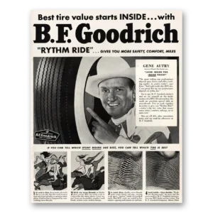 1950 Goodrich Tires Print Ad | Gene Autry