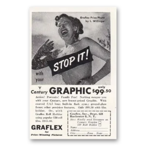 1950 Graflex Cameras Print Ad | Graphic Stop It