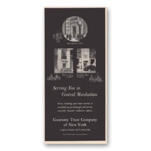 1950 Guaranty Trust Company of New York Print Ad | Central Manhattan