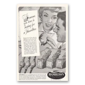 1950 Hamilton Watch Print Ad | Lucky Someone