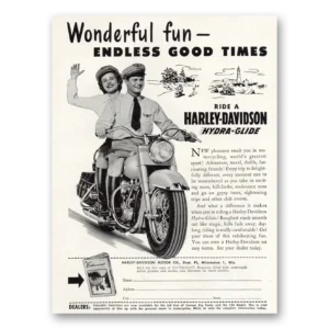 1950 Harley Davidson Print Ad | Wonderful Fun
