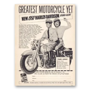 1950 Harley Davidson Print Ad | Greatest