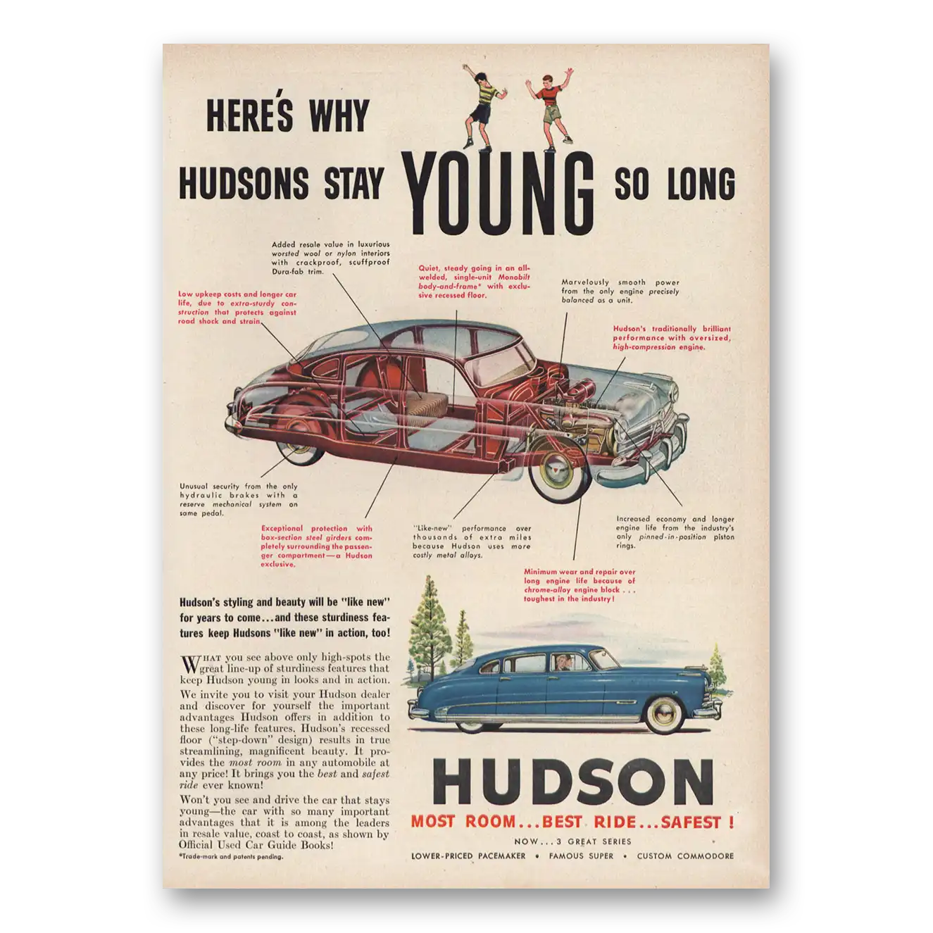 1950 Hudson Motor Car Print Ad | Stay Young