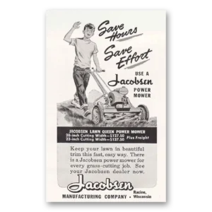 1950 Jacobsen Mowers Print Ad | Lawn Queen