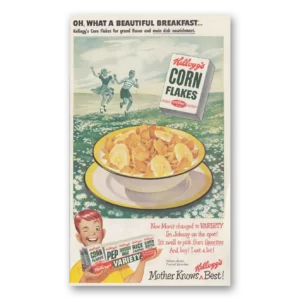 1950 Kelloggs Corn Flakes Print Ad | Beautiful Breakfast