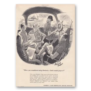 1950 Kimberly Clark Coated Papers Print Ad | Crisp Freshness