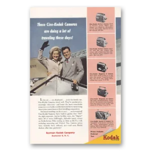 1950 Cine Kodak Camera Print Ad | Pan Am