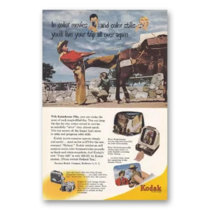 1950 Kodak Film Print Ad | Color Movies