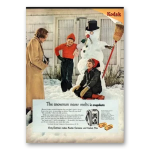 1950 Kodak Duo Camera Print Ad | Snowman