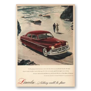1950 Lincoln Print Ad | Young In Heart Beach