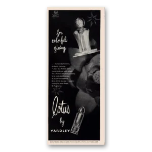 1950 Lotus Perfume Print Ad | Colorful Giving