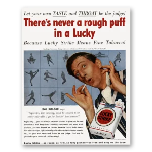 1950 Lucky Strike Cigarettes Print Ad | Ray Bolger