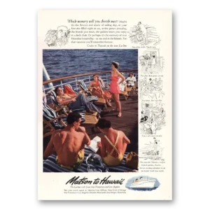 1950 Matson Line Print Ad | Memory Cheris