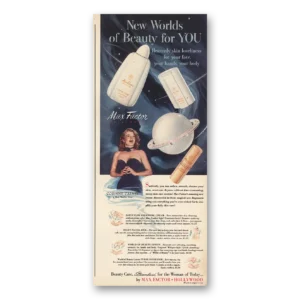 1950 Max Factor Print Ad | Worlds Of Beauty