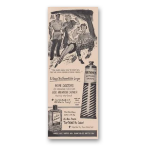 1950 Mennen Lather Shave Print Ad | Hook Em