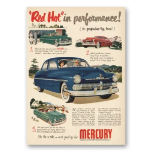 1950 Mercury Print Ad | Red Hot Performance