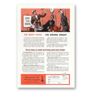 1950 Metropolitan Life Insurance Print Ad | Guess Weight