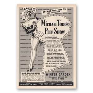 1950 Michael Todds Peep Show Promo Print Ad | Winter Garden