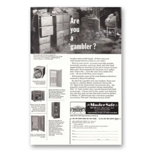 1950 Mosler Safe Print Ad | Are You Gambler