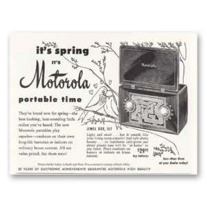 1950 Motorola Radio Print Ad | Portable Radio